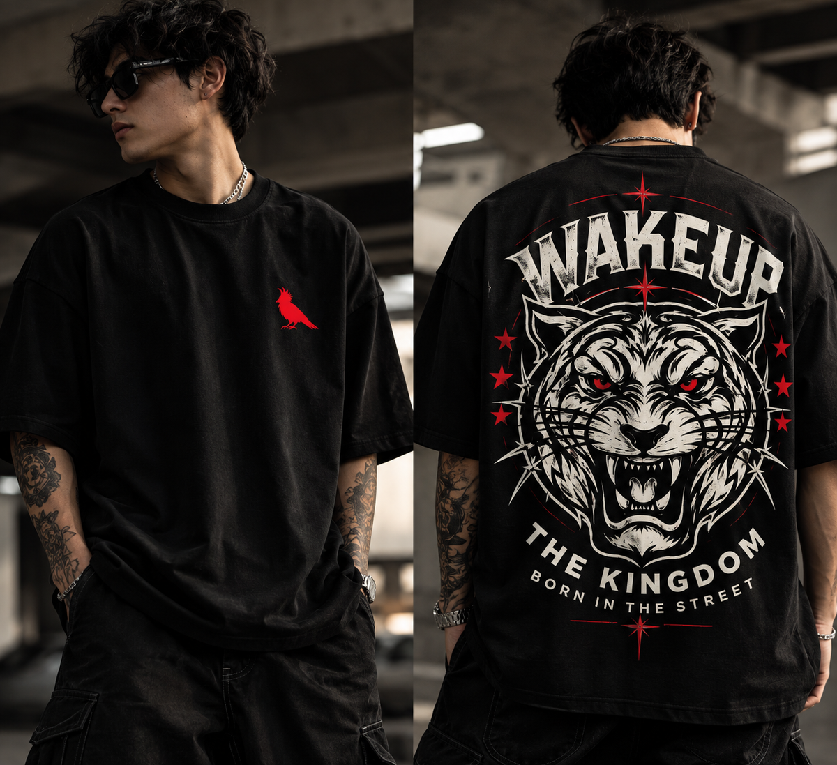 Camiseta Oversize "Wake Up The Kingdom" - Edición Urban Tiger